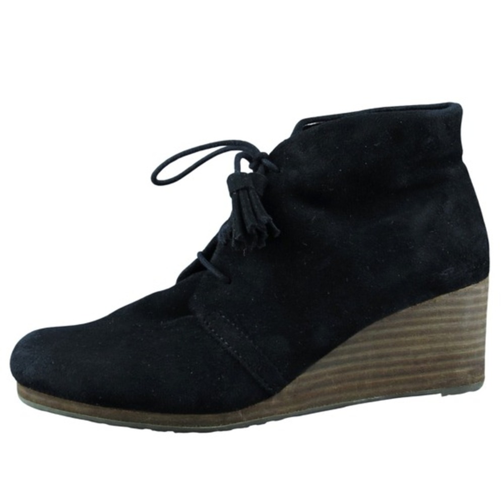 Dr. Scholl's Pierre Women Ankle Boots Black Fabric Lace Up Size 8 Medium